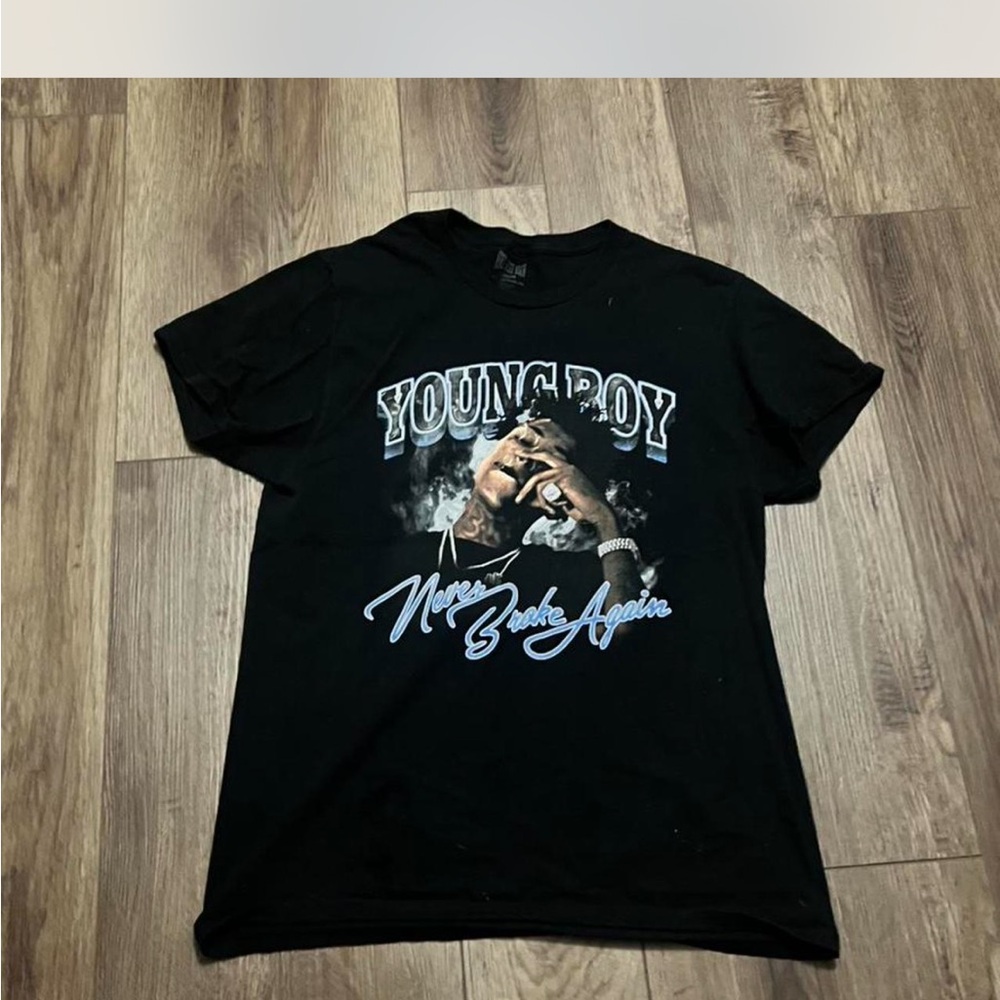 Spencer's Black Graphic Tee with Youngboy